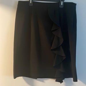 Adrienne Vittadini black skirt with ruffle along left side